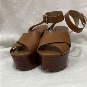 MICHAEL Michael Kors Brown Platform Sandals with Wedge Heel